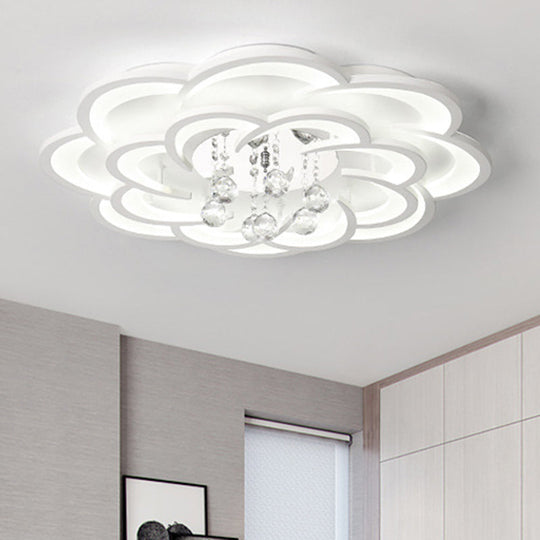 Modern Acrylic Flower Led Ceiling Light - Warm/White 20.5’/27’/31.5’ Wide For Living Room