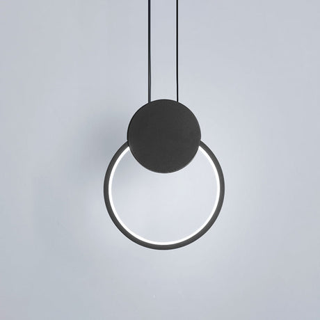 Modern Round Acrylic White/Black Led Hanging Bedside Light Fixture White/Warm