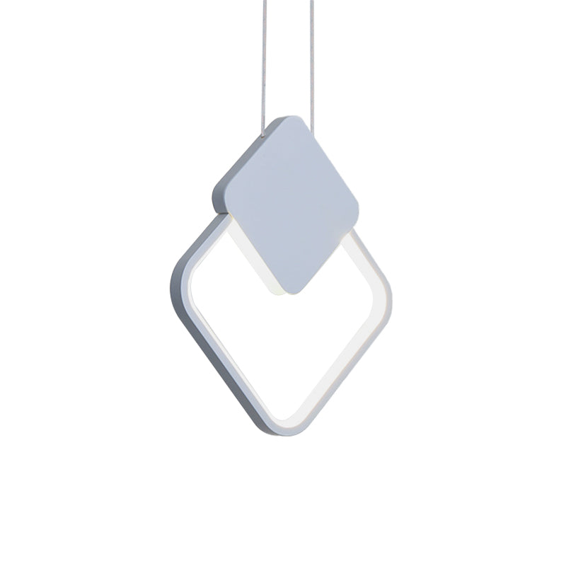 Acrylic Led Square Pendant Light: Modern Hanging Ceiling Lamp For Bedside With White/Black Shades &