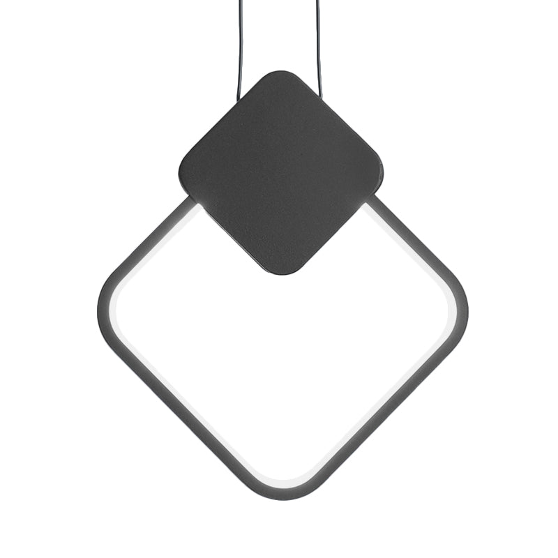 Acrylic Led Square Pendant Light: Modern Hanging Ceiling Lamp For Bedside With White/Black Shades &