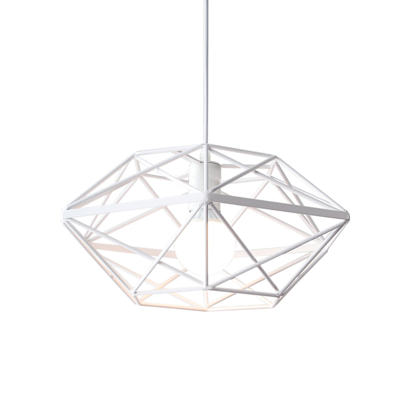 White Geometric Pendant Light With Down Lighting For Contemporary Dining Rooms
