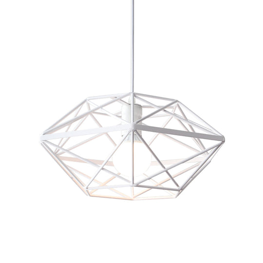 White Geometric Pendant Light With Down Lighting For Contemporary Dining Rooms