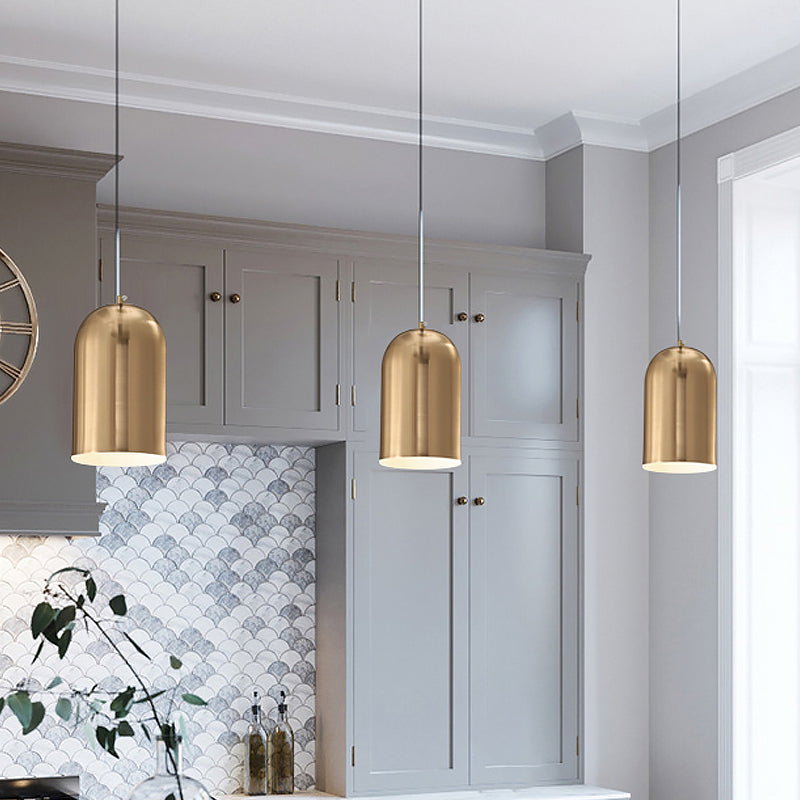 Post Modern 1-Head Gold Bell Pendant Light Fixture - Stylish Metal Shade For Dining Table