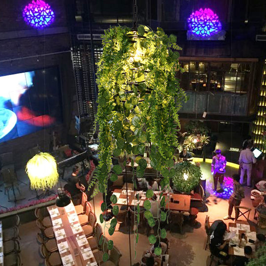 Industrial Metal 1-Head Black Cage Pendant Lighting: Led Hanging Ceiling Light Fixture For