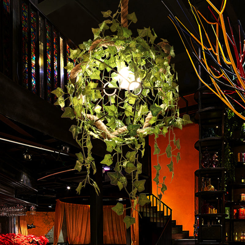 Industrial Black Metal Ceiling Pendant Light Fixture - 1 Head Hanging Lamp For Restaurants