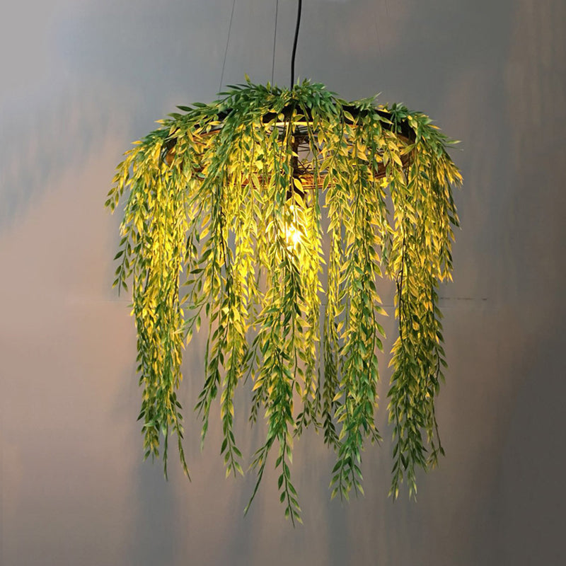 Vintage Metal 1-Head Black Led Pendant Lamp For Plant Restaurant Hanging Design With Down Lighting