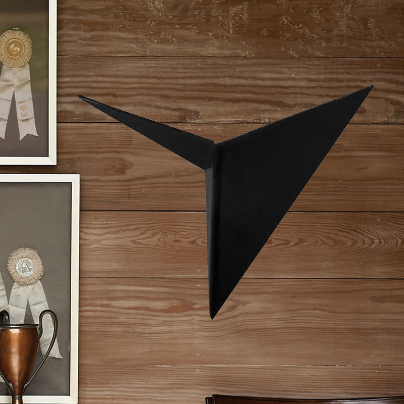 Contemporary Triangle Sheet Wall Lamp - Acrylic Black/White Led Sconce Light In Warm/White