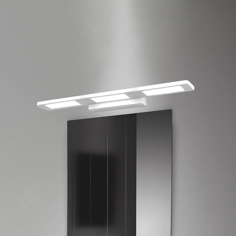 Modern Led Rectangular Acrylic Vanity Wall Light - White/Warm