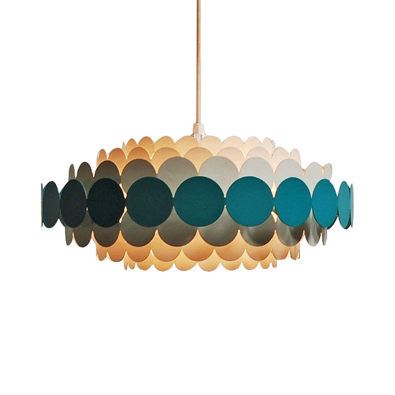 Contemporary Led Acrylic Oval Chandelier - Wide Black/Blue/Red Pendant Lamp