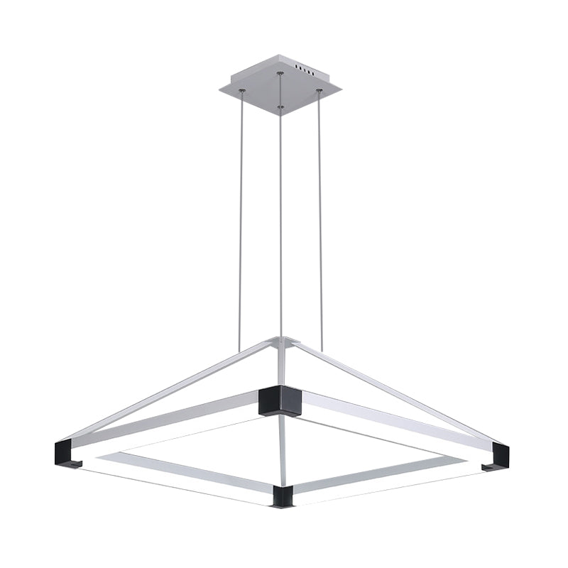 Contemporary Acrylic Pyramid Pendant Chandelier - 18’/23.5’ Wide White/Coffee Led Hanging Lamp