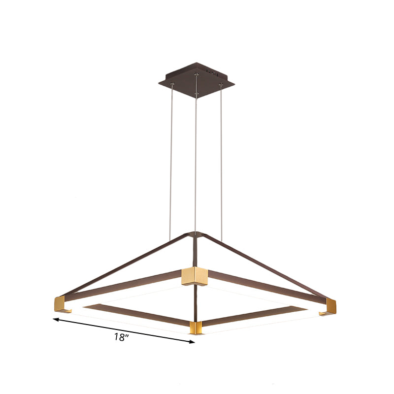 Contemporary Acrylic Pyramid Pendant Chandelier - 18’/23.5’ Wide White/Coffee Led Hanging Lamp