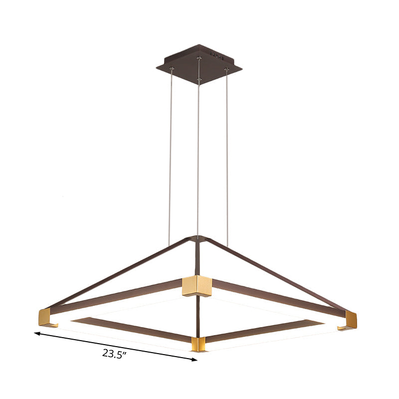 Contemporary Acrylic Pyramid Pendant Chandelier - 18’/23.5’ Wide White/Coffee Led Hanging Lamp