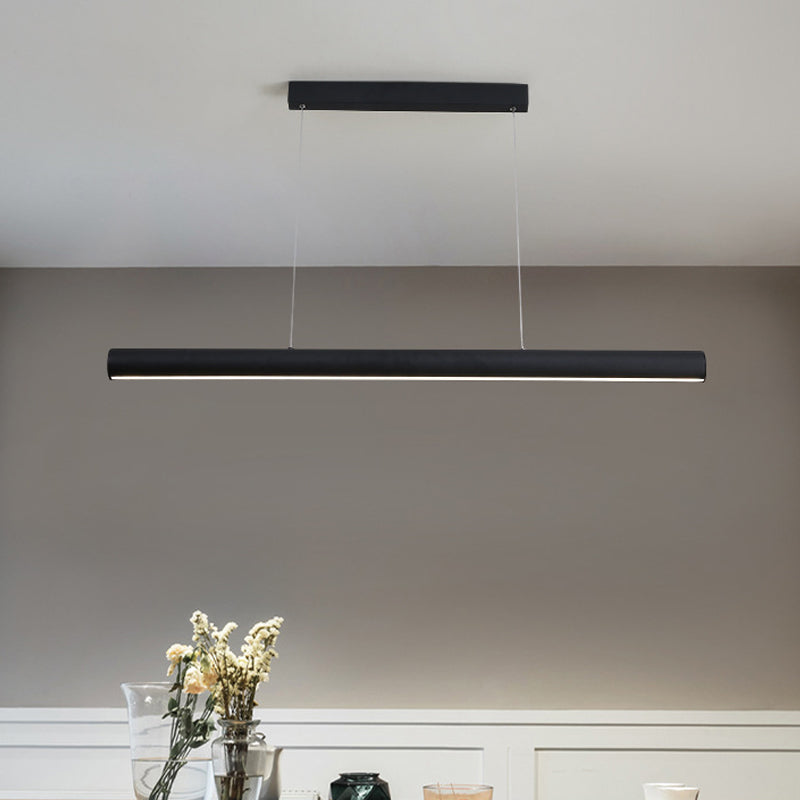 Modern Led Metal Linear Pendant Chandelier - 39’/47’ Wide Black Hanging Lamp Kit In