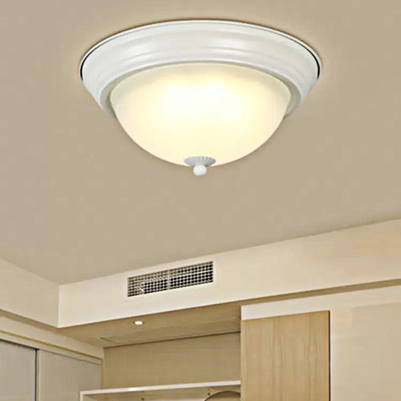 Flush Mount Milk Glass Macaron Loft Ceiling Light For Hallway Bathrooms White / 13