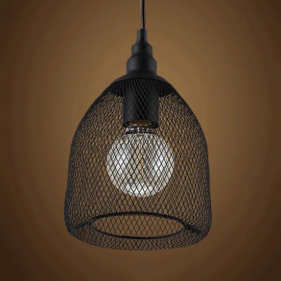 Industrial Bell Metal Pendant Light In Black/White/Copper - Perfect For Dining Room Hanging Ceiling