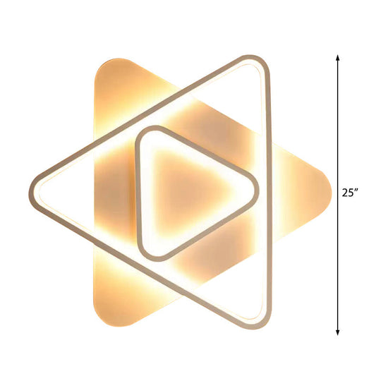 Contemporary Led Hexagonal Star Ceiling Light: White Acrylic Lamp For Bedrooms