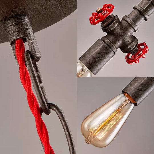 Farmhouse Style Metal Pipe Pendant Light - Black/Bronze Finish Single Bulb Valve Included Ideal For