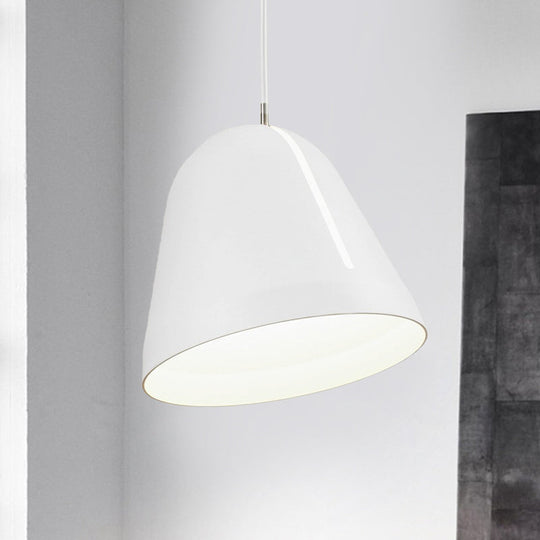 Aluminum White Dome Hanging Lamp With Modernist Design & Single Head Ceiling Lighting Fixture