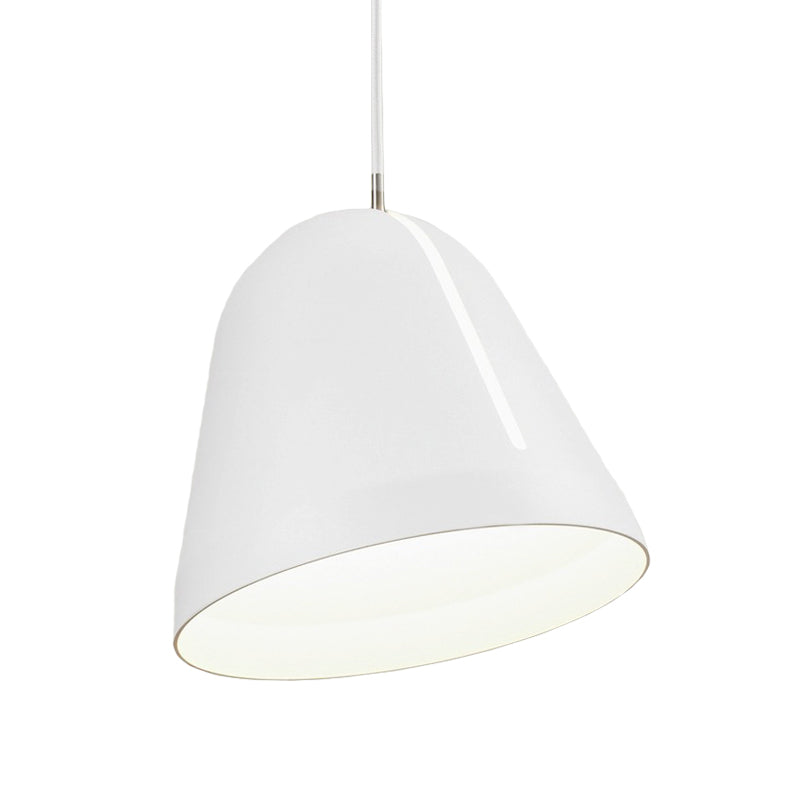 Modern 1-Head Ceiling Light With White Aluminum Dome Shade