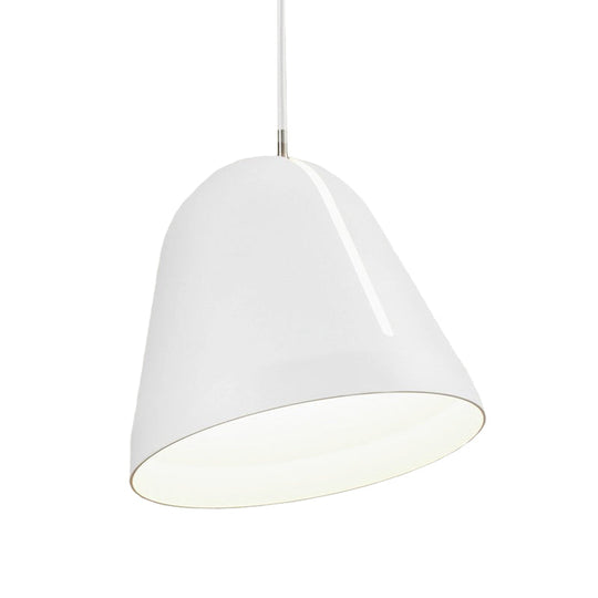 Modern 1-Head Ceiling Light With White Aluminum Dome Shade