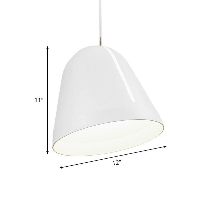 Modern 1-Head Ceiling Light With White Aluminum Dome Shade