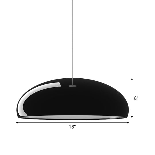 Minimalist Aluminum Bowl Pendant Light With 1 Black - Ceiling Fixture