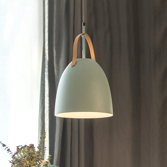 Metallic 1-Head Dome Down Lighting Ceiling Lamp In Green/White/Grey For Living Room