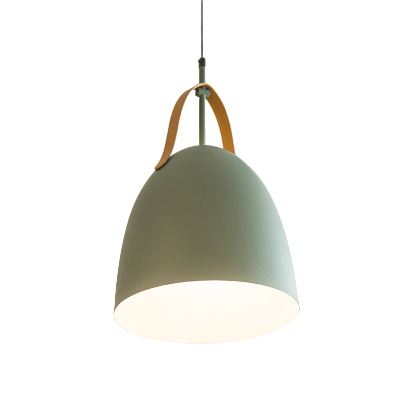 Metallic 1-Head Dome Down Lighting Ceiling Lamp In Green/White/Grey For Living Room