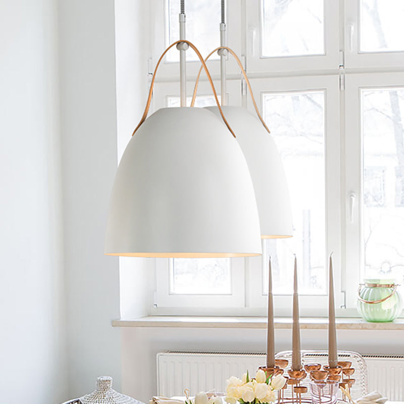 Modern Metallic Dome Down Ceiling Lamp - 1-Head Hanging Light For Living Room Green/White/Grey