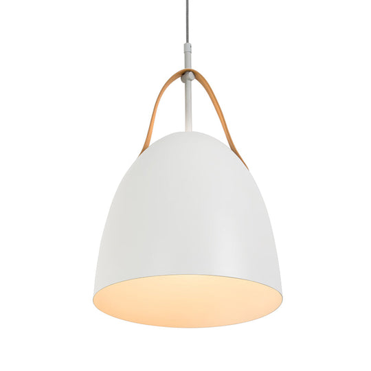 Modern Metallic Dome Down Ceiling Lamp - 1-Head Hanging Light For Living Room Green/White/Grey