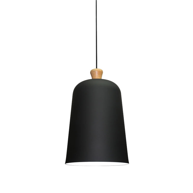 Pink/Grey/Black Bell Pendant Lamp - Modern Style 1-Bulb Aluminum Ceiling Light For Dining Room