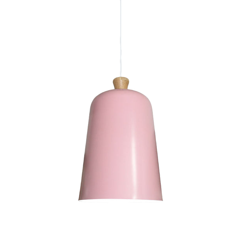 Pink/Grey/Black Bell Pendant Lamp - Modern Style 1-Bulb Aluminum Ceiling Light For Dining Room