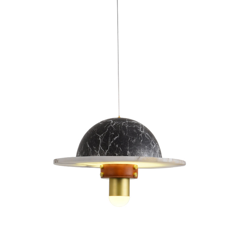 Modernist Led Marble Airship Pendant Ceiling Light - Black Ideal For Bedrooms