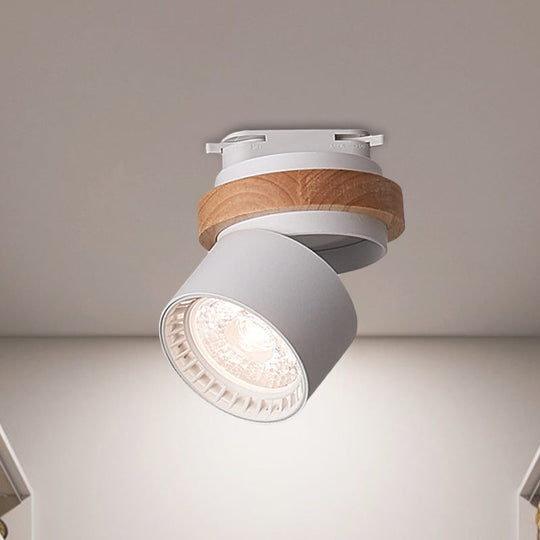 Adjustable Led Grey/Green/White Flush Mount: Modern Metallic Cylindrical Lighting In Macaron Style