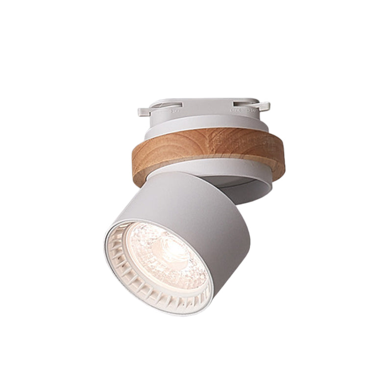 Adjustable Led Grey/Green/White Flush Mount: Modern Metallic Cylindrical Lighting In Macaron Style