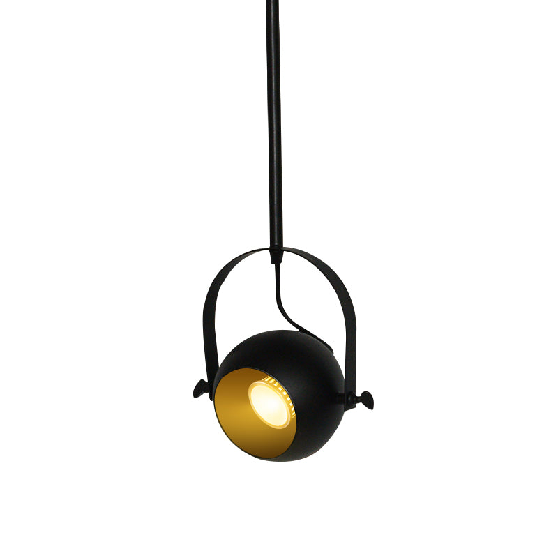 Adjustable Led Dome Pendant Spotlight In Antiqued Black Finish - With Handle