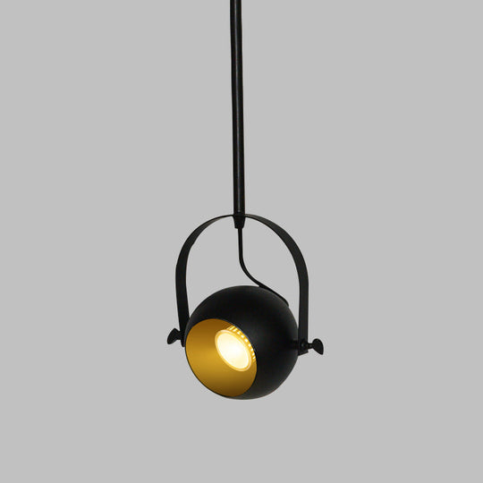 Adjustable Led Dome Pendant Spotlight In Antiqued Black Finish - With Handle