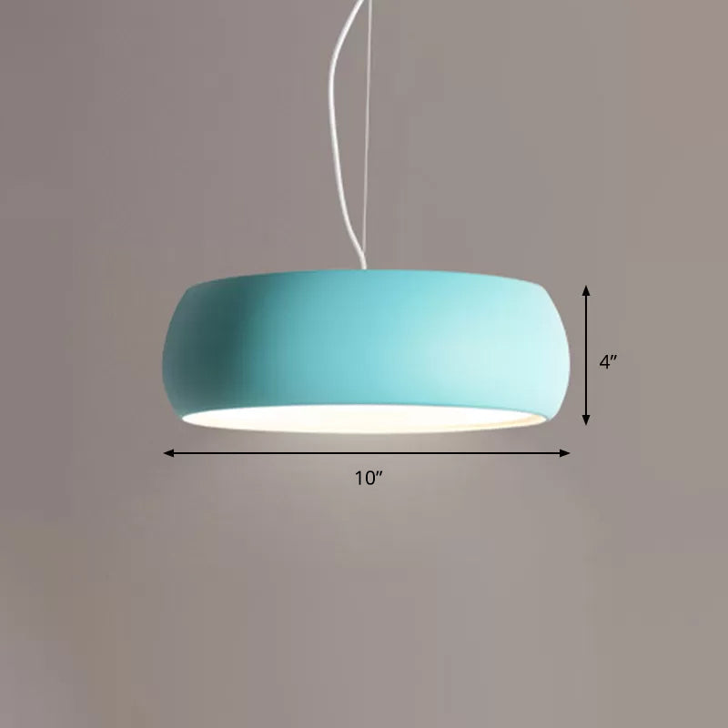 Metal Pendant Lighting With Diffuser - Blue Bowl Hanging Lamp Kit In 3 Sizes (10’/13’/17’)