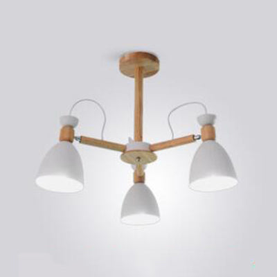 Nordic Stylish Metal Domed Hanging Light - Rotatable Chandelier For Study Room