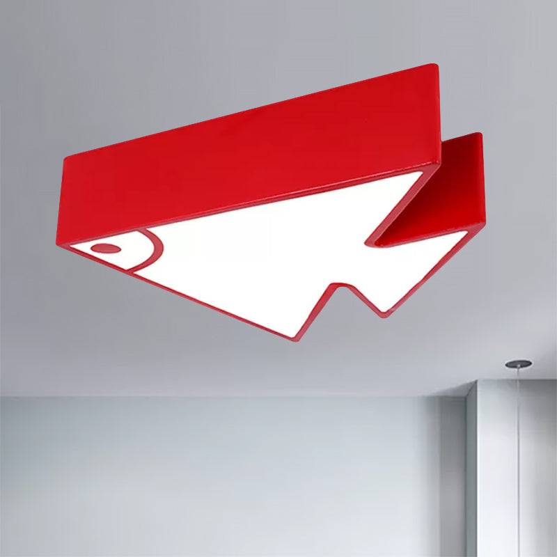 Kids’ Cartoon Triangle Fish Ceiling Lamp - Led Flush Mount Light For Child’s Bedroom Or Living Room