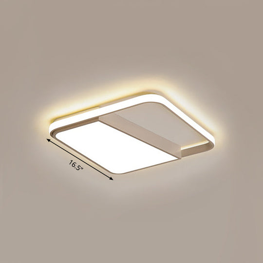 Modern Acrylic Led Box Ceiling Lamp In Warm/White Light - Remote Control Dimmable 16.5/19.5/23.5 W
