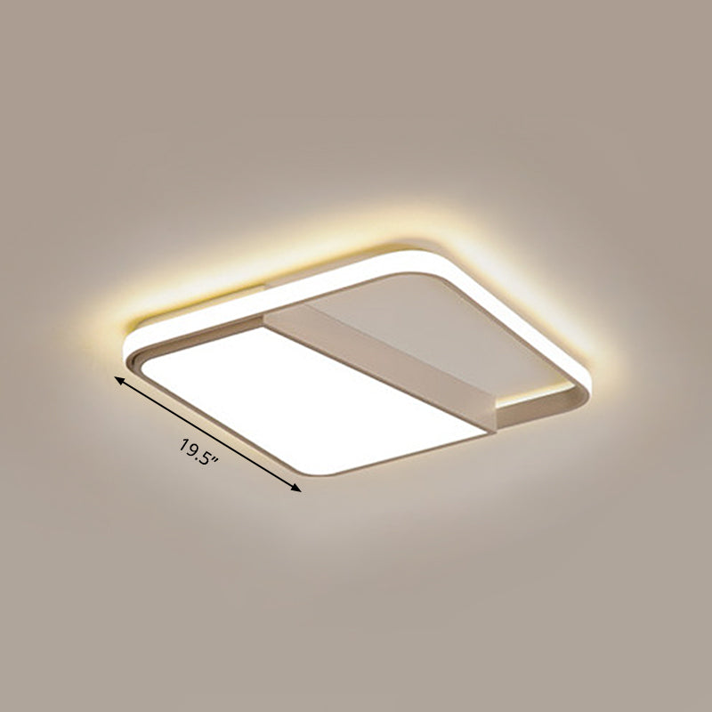 Modern Acrylic Led Box Ceiling Lamp In Warm/White Light - Remote Control Dimmable 16.5/19.5/23.5 W