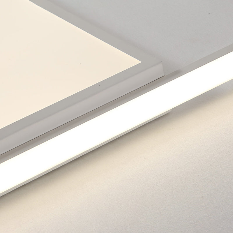 Modern Acrylic Led Box Ceiling Lamp In Warm/White Light - Remote Control Dimmable 16.5/19.5/23.5 W