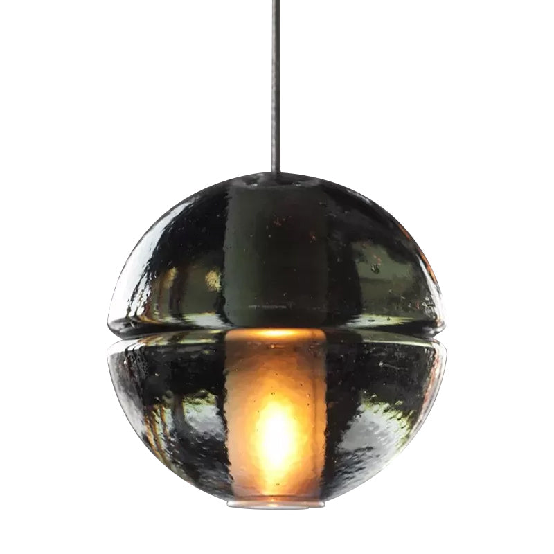 Contemporary Clear Glass Round Ceiling Light Bedside Pendant Fixture