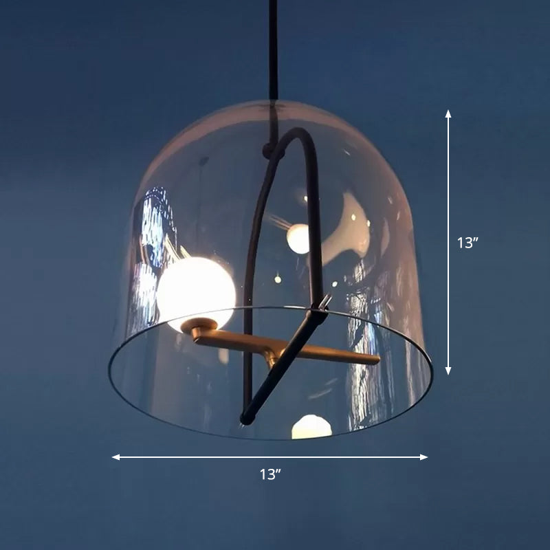 Clear Glass Cylinder Ceiling Light For Modern Living Room