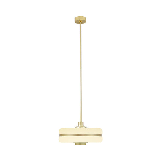 Postmodern White Glass Drum Pendant Light: Modern Ceiling Fixture For Bedroom