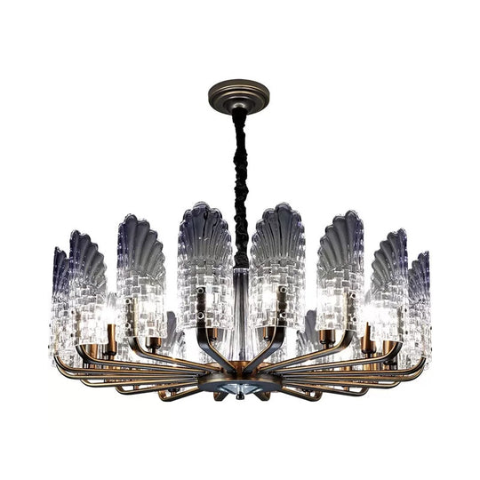 Contemporary Crystal & Metal Chandelier Lighting - Brass Finish 8/9/10 Lights