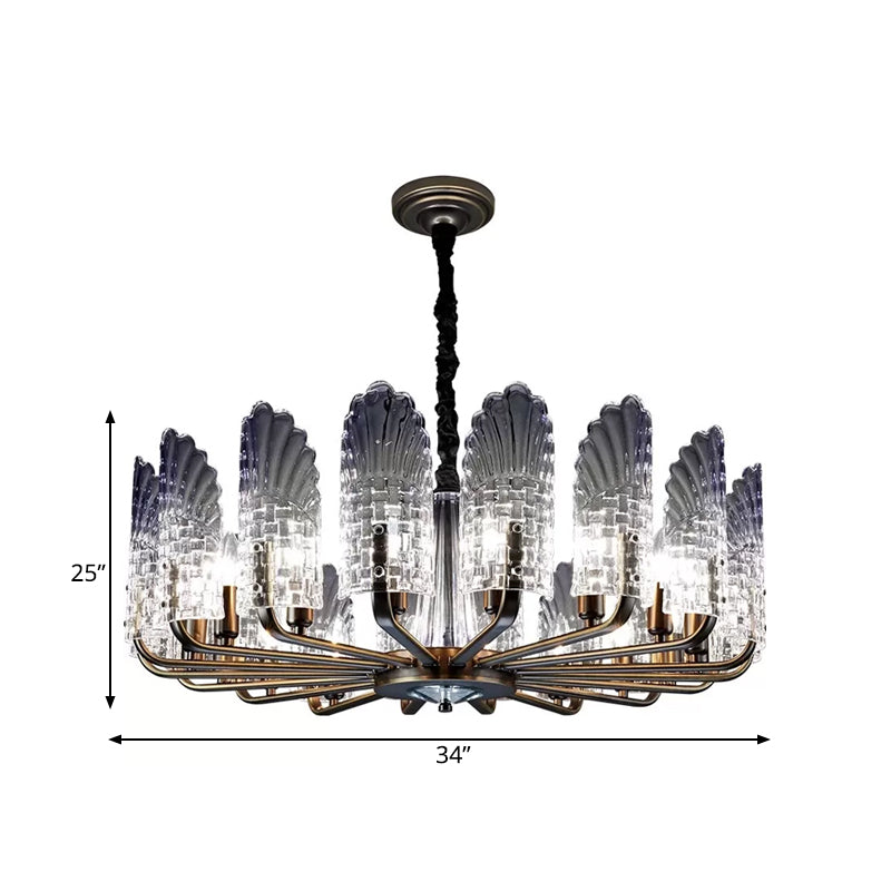 Contemporary Crystal & Metal Chandelier Lighting - Brass Finish 8/9/10 Lights