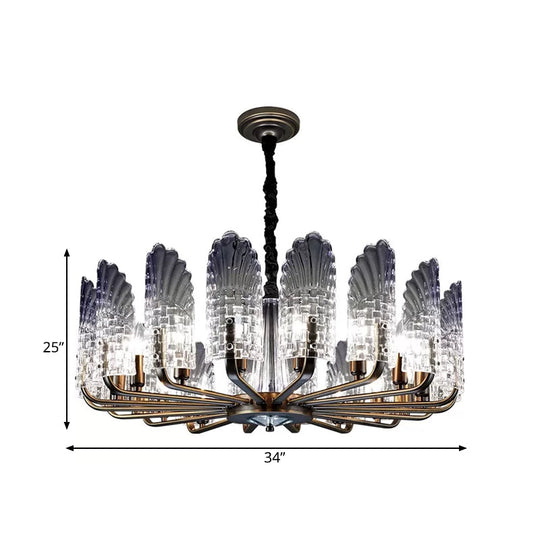 Contemporary Crystal & Metal Chandelier Lighting - Brass Finish 8/9/10 Lights