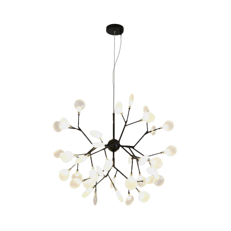 Modern Heracleum Chandelier With Opaline Glass 36/45/54 Heads Black/Gold